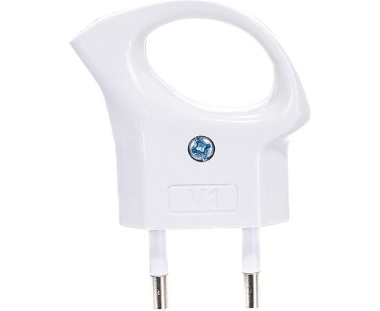 Вилка ЭРА V1 б/з 6A с кольцом непрямой ввод белая Б0019182 – изображение 3