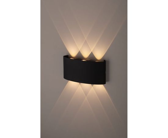 Светильник ЭРА WL12 BK декоративная подсветка светодиодная 6*1Вт IP 54 черный Б0034611 – изображение 2