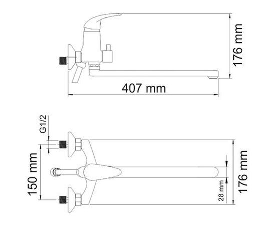 Смеситель для ванны WasserKRAFT Isen с длинным изливом 2602L – изображение 3