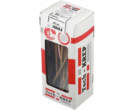 Универсальный саморез Tech-Krep 140х6,0 мм 50 шт желтый, коробка с окном 102279 – изображение 3