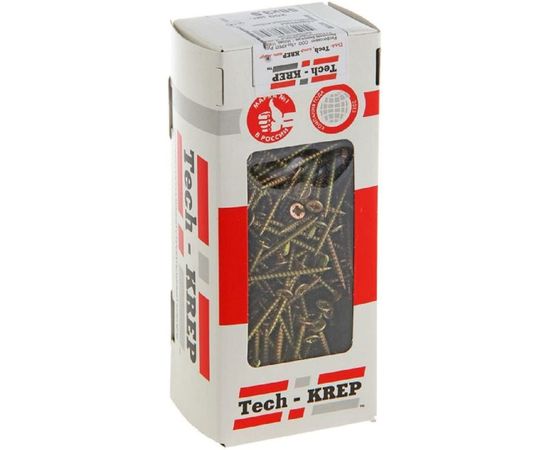 Универсальный саморез Tech-Krep 50х3,5 мм 200 шт желтый, коробка с окном 102238 – изображение 3