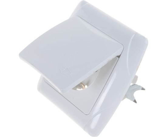 Розетка UNIVersal Маргарита с/з с крышкой, белая М0029 – изображение 3