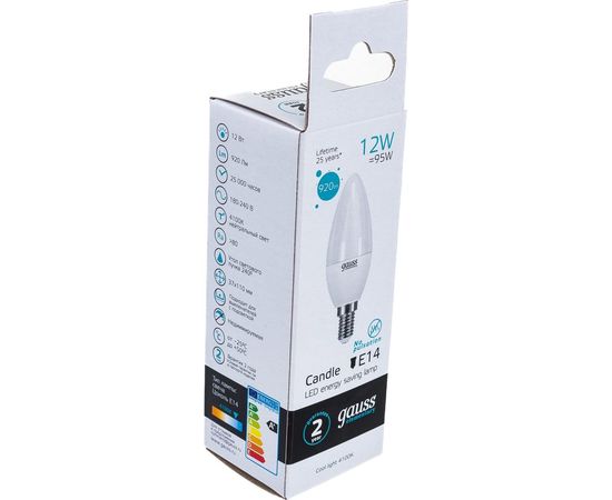 Лампа Gauss LED Elementary Свеча 12W 920lm E14 4100K 33122 – изображение 5
