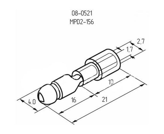 Штекерный изолированный разъем REXANT штекер 4мм 1.5-2.5кв.мм синий 08-0521 – изображение 3