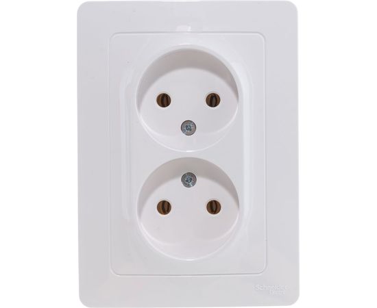 Двойная розетка Schneider Electric BLANCA без заземления без шторок, БЕЛЫЙ BLNRS000021 – изображение 3