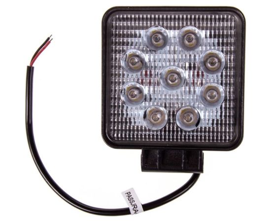 Светодиодная фара SKYWAY OFF ROAD квадратная 12V/24V 27W 6000К 9 диодов, дальний свет S07201012 