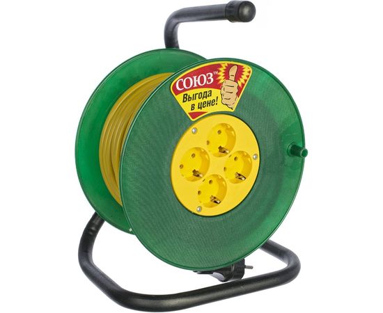 Силовой удлинитель на катушке 4 гн. 20м Союз 481S-3702 