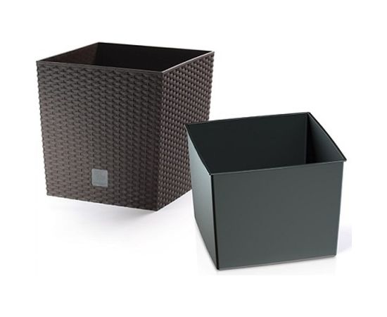 Кашпо для цветов 64 л венге, 2 предмета Prosperplast Rato Low DRTS400L-440U 