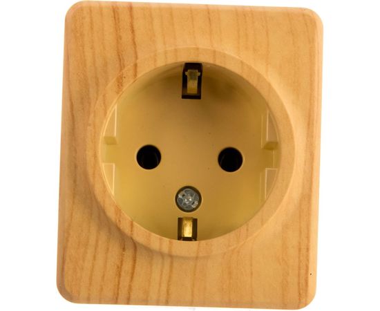 Розетка ЭРА 11-2203-11 2P E Schuko, 16A-250В, IP20, ОУ, Эксперт, сосна Б0020687 