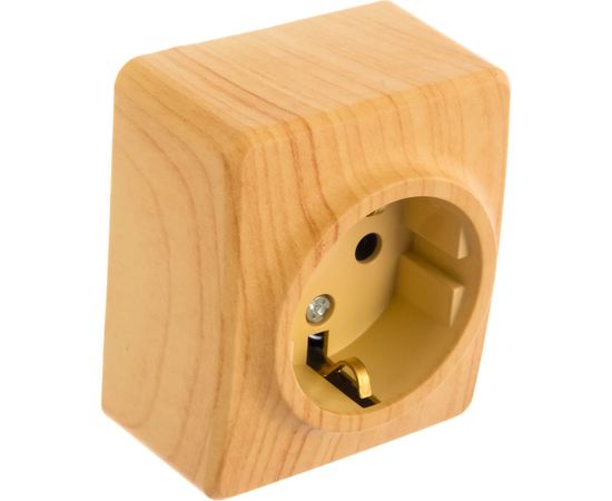 Розетка ЭРА 11-2203-11 2P E Schuko, 16A-250В, IP20, ОУ, Эксперт, сосна Б0020687 – изображение 2