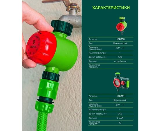 Электронный таймер для полива VERTO 15G751 – изображение 4