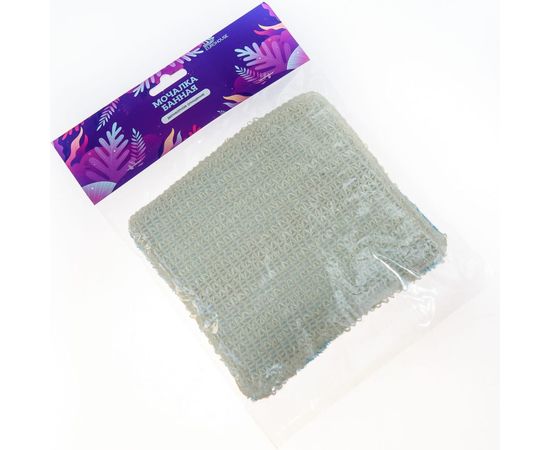 Банная мочалка EUROHOUSE 15х16см, двусторонняя сизаль+хлопок 13726 