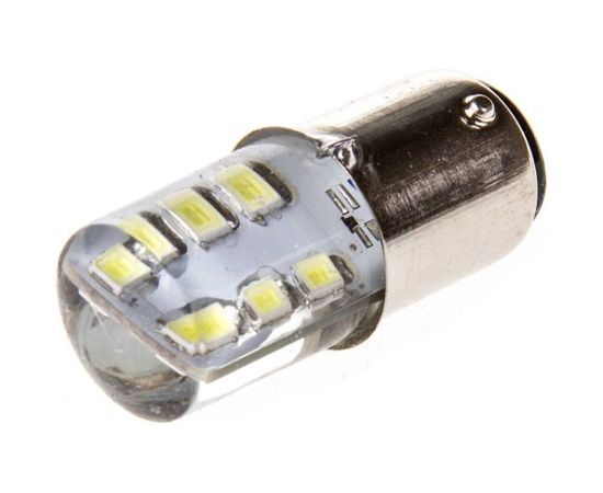 Автолампа диод S25 12 SMD диодов BAY15d 2-контурная, белая SKYWAY S08201046 