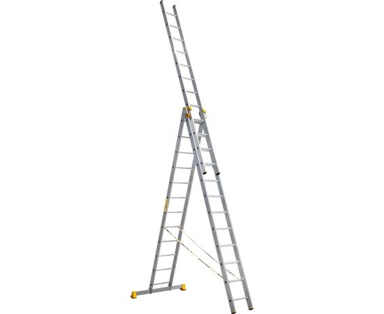 Трехсекционная алюминиевая лестница Алюмет Серия Р3 9312 
