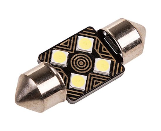 Автолампа диод SKYWAY T11 C5W 4SMD диода 1-конт 31мм белая S08201404 