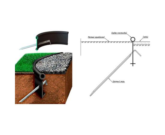 Пластиковый бордюр Анмакс Кантри maxi 1000-2,3-14 коричневый, 10000 мм, высота 140 мм 82402-К – изображение 2