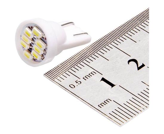 Автолампа диод SKYWAY T10 W5W 8 SMD диодов 1-конт без цоколя белая S08201130 – изображение 2