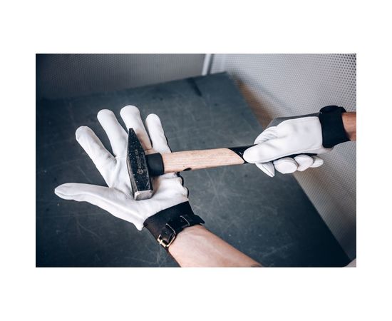 Кожаные перчатки Jeta Safety Winter Mechanic, цвет черный/белый JLE305-8/M – изображение 5