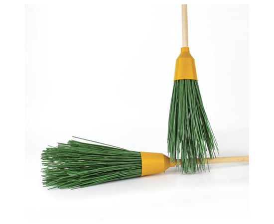 Синтетическая круглая метла ЛАЙМА ПРИМА EXPERT 4 кольца, с черенком, 120 см, пластик 605369 – изображение 3
