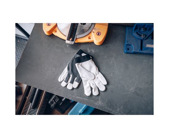 Кожаные перчатки Jeta Safety Winter Mechanic, цвет черный/белый JLE305-8/M – изображение 4