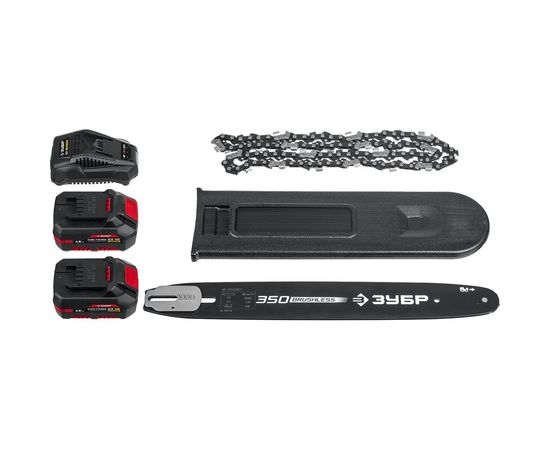 Бесщеточная цепная пила ЗУБР 2x18 В, 4 А*ч ПЦЛ-3635-42 – изображение 9