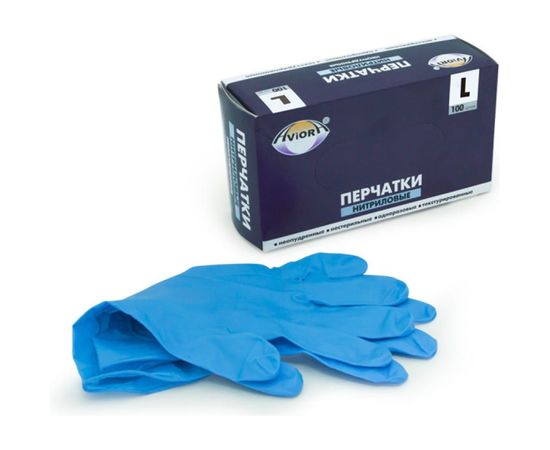 Нитриловые перчатки AVIORA р.L, 100 шт. 402-659 