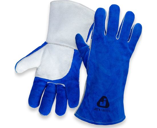 Перчатки сварщика с крагой Jeta Safety Ferrus Frost, цвет синий/серый, JWK601-XL 