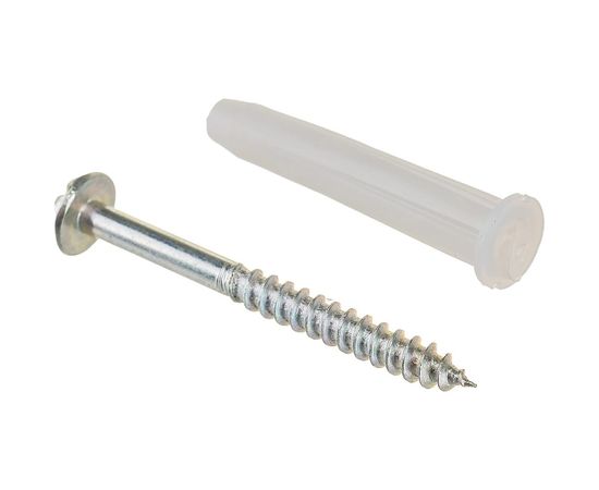 Набор VIPкрепеж белый дюбель 6х35 + шуруп 4х40 п/гол.оцинк. 5шт/5шт 11501 VIPS 