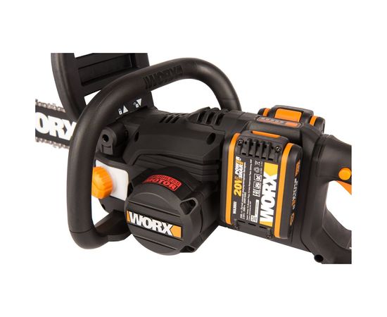Бесщеточная цепная аккумуляторная пила WORX 40 В, 2х2.0 А*ч, двойное ЗУ 2x2A WG384E – изображение 9