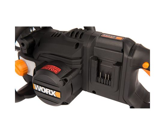 Бесщеточная цепная аккумуляторная пила WORX 40 В, 2х2.0 А*ч, двойное ЗУ 2x2A WG384E – изображение 3