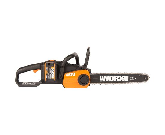 Бесщеточная цепная аккумуляторная пила WORX 40 В, 2х2.0 А*ч, двойное ЗУ 2x2A WG384E – изображение 7
