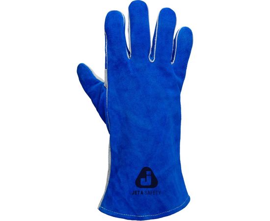 Перчатки сварщика с крагой Jeta Safety Ferrus Frost, цвет синий/серый, JWK601-XL – изображение 6