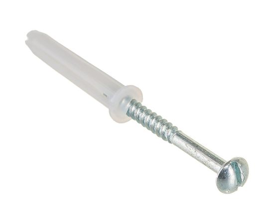 Набор VIPкрепеж белый дюбель 6х35 + шуруп 4х40 п/гол.оцинк. 5шт/5шт 11501 VIPS – изображение 2