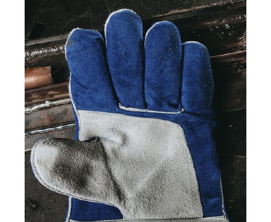 Перчатки сварщика с крагой Jeta Safety Ferrus Frost, цвет синий/серый, JWK601-XL – изображение 5