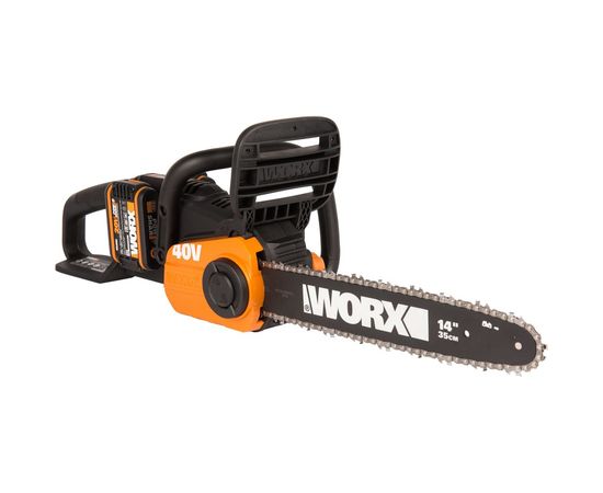 Бесщеточная цепная аккумуляторная пила WORX 40 В, 2х2.0 А*ч, двойное ЗУ 2x2A WG384E – изображение 15