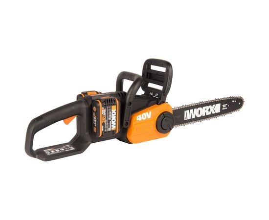 Бесщеточная цепная аккумуляторная пила WORX 40 В, 2х2.0 А*ч, двойное ЗУ 2x2A WG384E – изображение 13