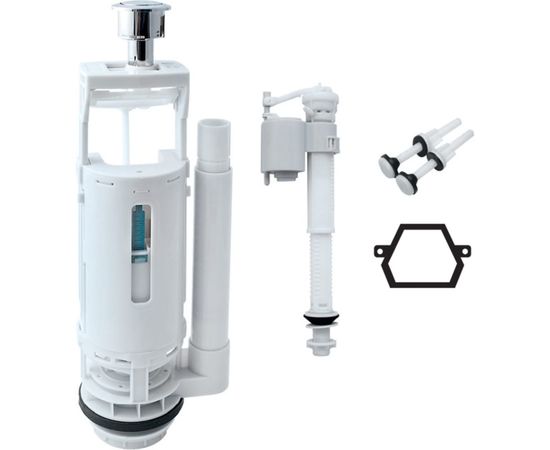 Двухуровневая водосливная арматура нижний подвод Тип B, трапециевидная резинка IDDIS F012400-02K 