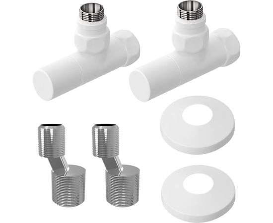 Комплект подключения Lemark с круглыми вентилями, белый LM03412RW 