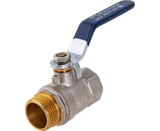 Шаровой кран RM -L Nickel 3/4 ВР-НР муфтовый, никелированный, ручка Ду20 Ру30 НК 11Б27п1 Ln-34FML 