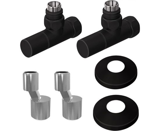 Комплект подключения Lemark LM03412RBL с круглыми вентилями, черный LM03412RBL 