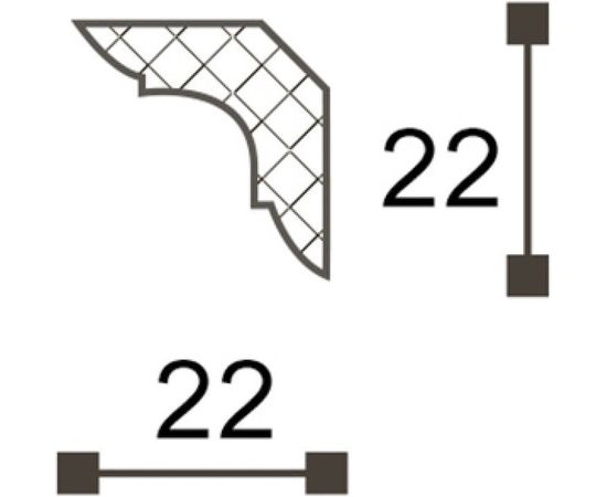 Карниз потолочный NOMASTYL (2000х22х22 мм) NMC MB – изображение 2