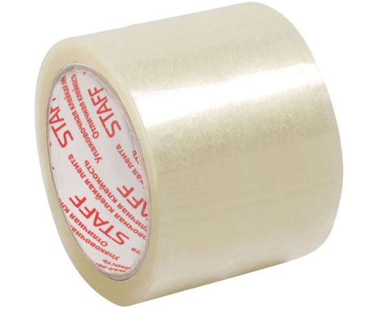 Клейкая лента STAFF упаковочная, 72 мм x 66 м, прозрачная, толщина 40 микрон 440088 – изображение 4