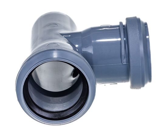 Канализационный тройник RTP D 40х40 мм, 87 град, серый 16742 – изображение 3