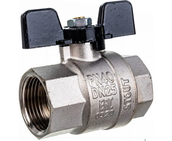 Шаровой полнопроходной кран STOUT ВР/ВР, ручка бабочка SVB-0002-000025 – изображение 2