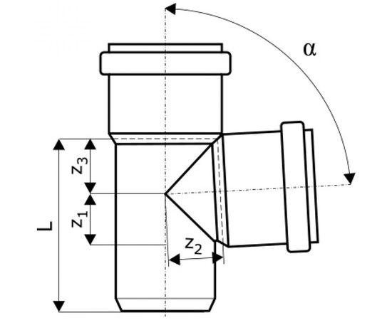 Тройник ливневой канализации Ostendorf 160/160, 87 градусов 774550 – изображение 2