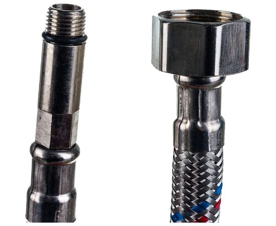 Подводка гибкая для воды FRESSO ПРОФФ пара М10x1/2, 0,5 м 573-236 – изображение 2