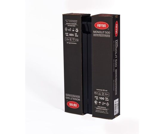 Биметаллический радиатор RIFAR 11 Monolit 500-4, Ду 3/4, антрацит RM50043/49005 – изображение 4