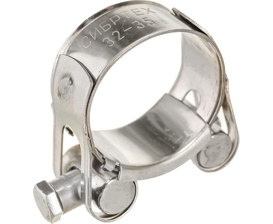 Металлические хомуты СИБРТЕХ, силовые, 32-35мм, ширина 20мм, шарнирный, W4, 2шт 475193 – изображение 3