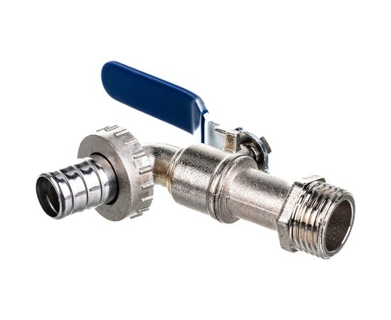 Шаровой кран со штуцером RM 1/2 водоразборный, никелированный ручка VN-CN12 – изображение 3