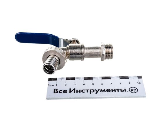 Шаровой кран со штуцером RM 1/2 водоразборный, никелированный ручка VN-CN12 – изображение 2